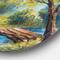 Designart - Summer Forest with Beautiful River' Landscape Circle Metal Wall Art